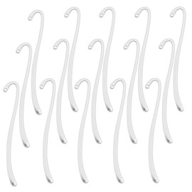 YYANGZ 15PCS Silver Plated Smooth Bookmark, Hook Bookmark, Jewelry Making Charms