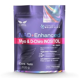 ETERNAL NUTRITION Inositol 40:1 Myo + D-Chiro en Polvo (520 g · 200 Tomas) | Reforzado con Precursores Triples NAD+, NR, NMN, Folato y Vitamina D3 | B