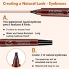 PIWOSGOL Waterproof Eyebrow Pencil with 4 Fork Tips, Microblading Sweat-Resistant