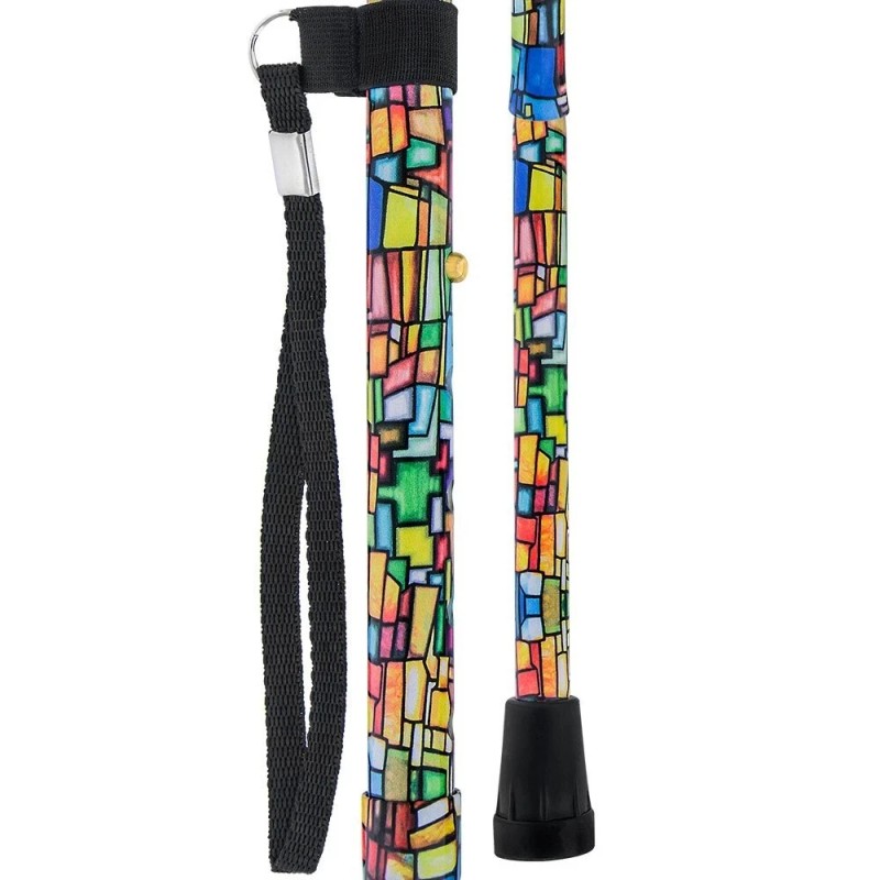 Royal RC Canes Mosaic Stained Window Folding Adjustable Derby Walking