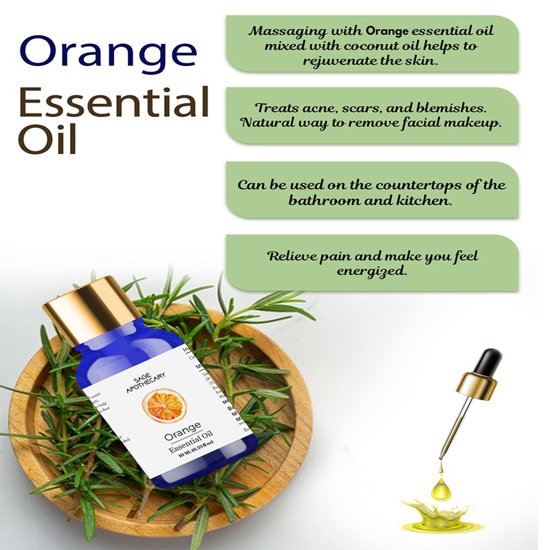 Sage Apothecary Natural Orange Essential Oil - 10 ML