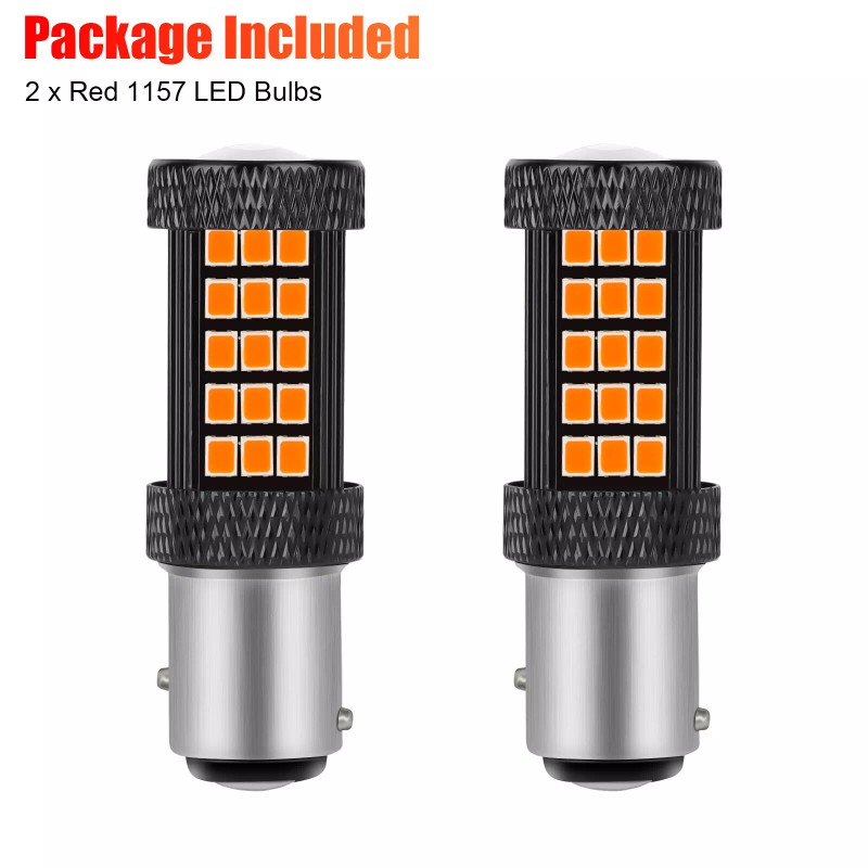 Wowpartspro 2x 1157 66 LED Strobe Flash Safety Brake Stop