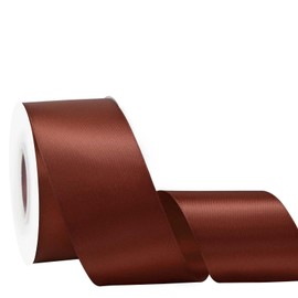 Yamkim Double Faced Polyester Rust Satin Ribbon 2 Inch 25 Yards Fabric Ribbons for Gift Wrapping Invitations Wedding Flower Bouquet and Sewing