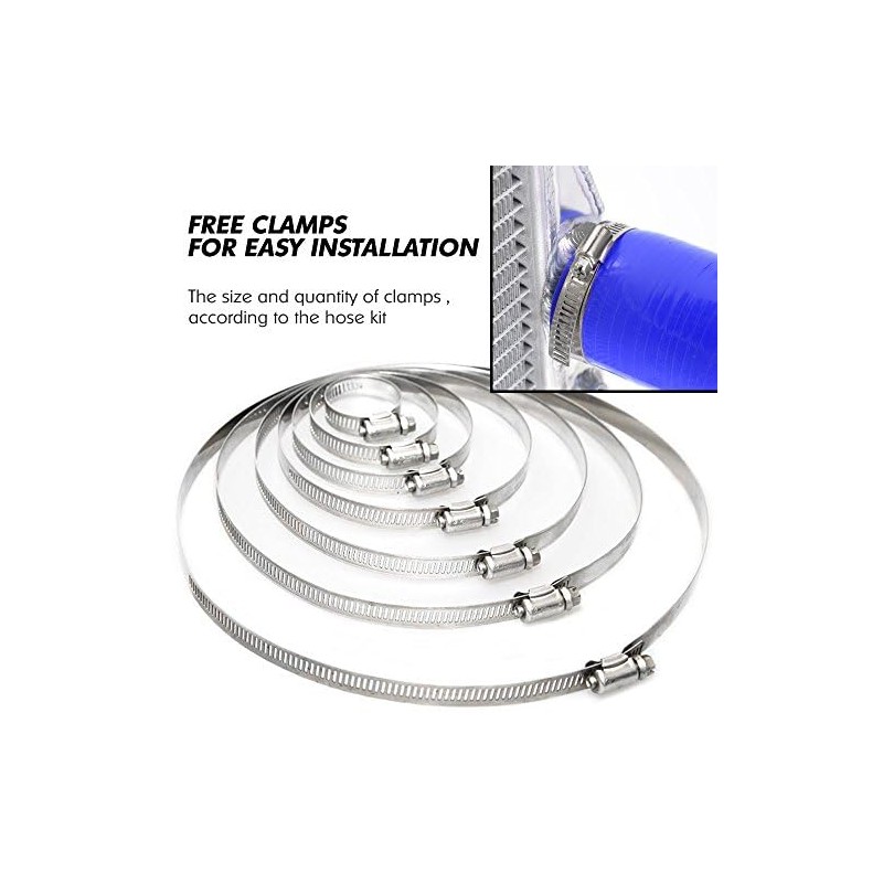 G-PLUS Silicone Radiator Coolant Hose Pipe Kit Clamps Compatible With
