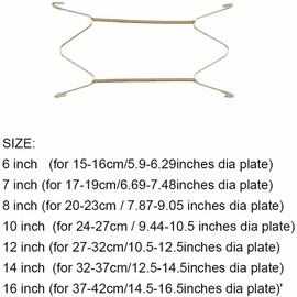 BWESOO Gold Plate Dish Hanger Dismountable Wall Display Securing Clip W Type Dish Spring Holder Invisible Hook Home Decor Storage and Organization Kitchen and Dining (6 inch)