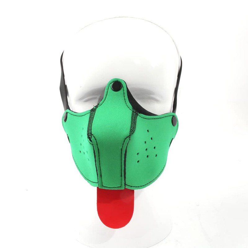 Neoprene Puppy Face Muzzle Dog Hood Mask Play Hoods Green