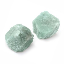 QINJIEJIE QINJIEJIE Green Aventurine Large Crystal Healing Crystals 1.8"-2.2" 2PCS Raw Stone Rough Stones Rocks Protection Energy Reiki Tumbling Divination Meditation Crystals Gifts for Women