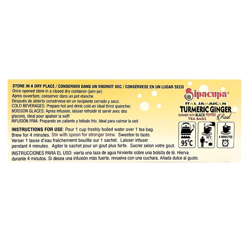 Jamaican Turmeric Ginger With Black Pepper Tea, All Natural Herbal
