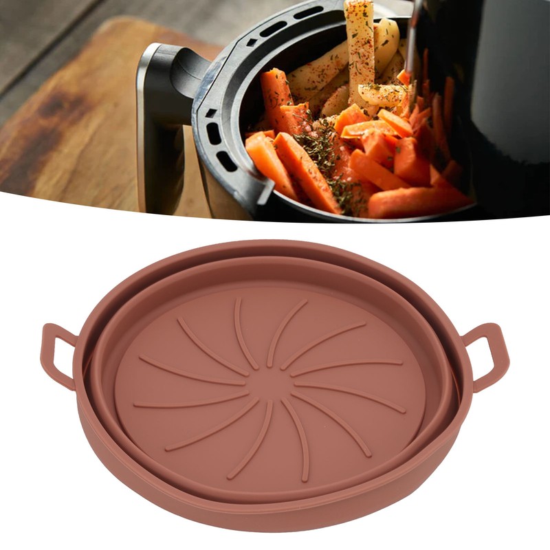 2PCS Fryer Silicone Liners Round 21cm Diameter with Handle Fryer