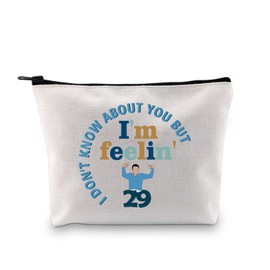 XYANFA I'm Feeling 29 New Gril TV Show Makeup Bag 29 Years Old Birthday Gift Tv Show Fans Gifts Cosmetic Zipper Pouch (Cotton, 17. feelin' 29)