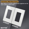 BESTTEN (50 Pack) USWP4 Matte White Screwless Switch Plate, 1-Gang