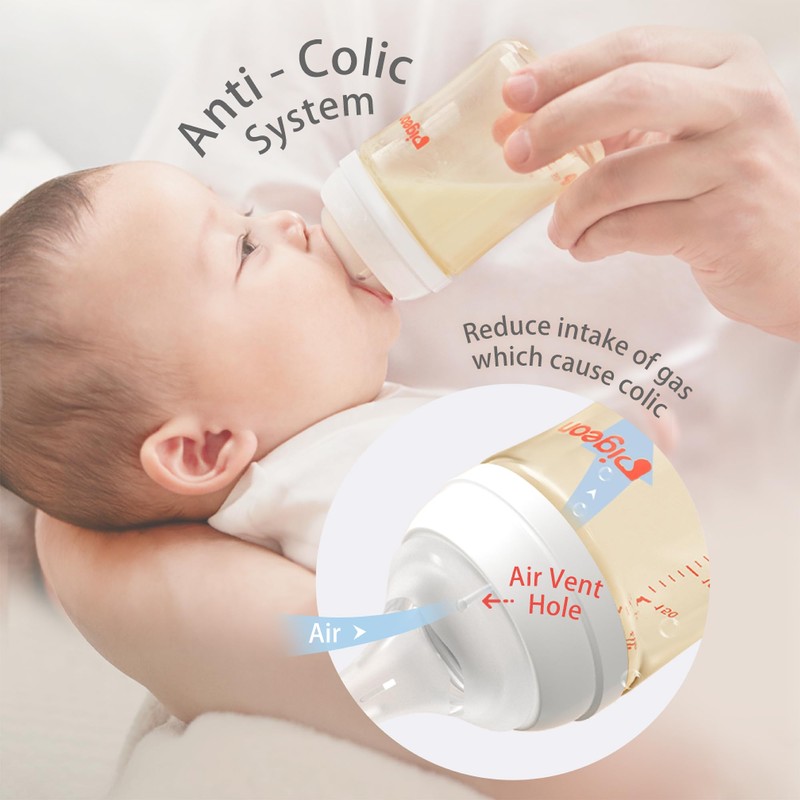 Pigeon PPSU Nursing Baby Bottle Wide Neck, Anti-Colic, Streamlined Body,