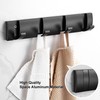 maifey Coat Hooks Wall Mounted with 4 Hooks, Black Heavy
