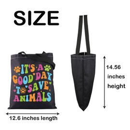 JXGZSO Animal Rescue Shopping Bag It's A Good Day To Save Animals Tote Bag Vet Tech Gift Veterinarian Gift Animal Lover Merch (Save Animals Tote)