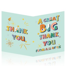 HOMANGA Large Green Thank You Card, 35x55cm Jumbo Thank You Card, A Great Big Thank You Card with Envelope, Giant Appreciation Greeting Card, Huge Gratitude Card for Boss, Teacher, Couch