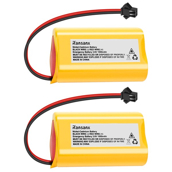 2PCS 3.6V 1000mAh AA Ni-CD Batteries Exit Sign Emergency Light
