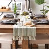 DII Farmhouse Braided Stripe Table Runner Collection, 15x108, Artichoke Green