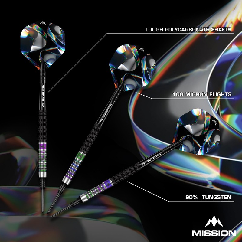 Mission Iridian Black Coral PVD 90% Soft Darts