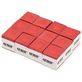 GSE Games & Sports Expert 12-Pack of Billiard/Pool Cue Chalks (5 Colors Available) (Red)