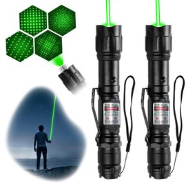 MIPREZT [2 Packs] Rechargeable Professional Green Light Flashlight Long Distance Range for TV/LED/LCD Screens Tactical Flashlights Presentation Office/Outdoors/Astronomic/Construction [003]