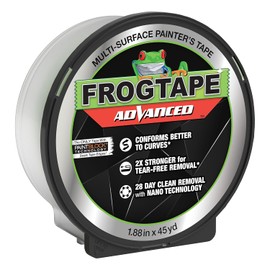 FrogTape Advanced Painters Tape, 2 Inch Wide (1.88-Inch x 45-Yard) Multi-Surface Tape with PAINTBLOCK, Conforms Around Curves & Contours, Tear-Free Removability, 1 Roll, Green