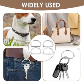 Quwem 60PCS Metal D Rings D Buckle,Multi-purpose Buckles for Bags Backpack Small Hardware Bag Buckle for Pet Collars Webbing Strap Sewing Keychains Belts DIY Accessories (20mm) Silver