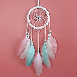 Baby Pink Blue Dream Catcher Dreamcatcher Beaded Xmas Bday Gift Home Decoration Wall Deco UK