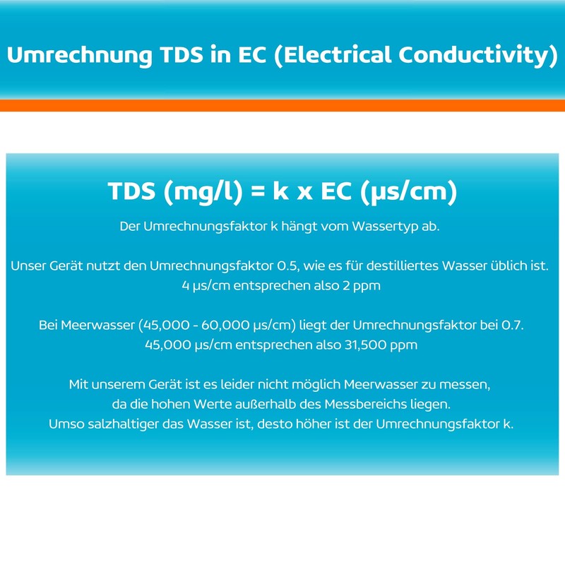 MEASURY EC Meter Tester TDS Measuring Device for Osmosis Systems