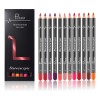 Juego De Delineador De Labios Impermeable Mate Sexy De 12pcs