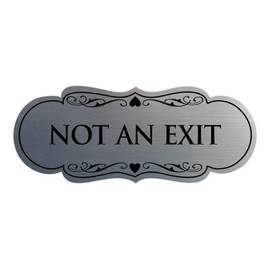 Signs ByLITA Designer Not an Exit Sign(Brushed Silver) - Large