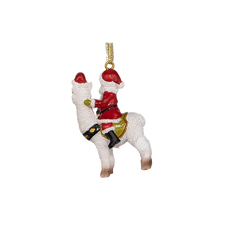 Santa's New Xmas Ride Llama Holiday Ornament: Each