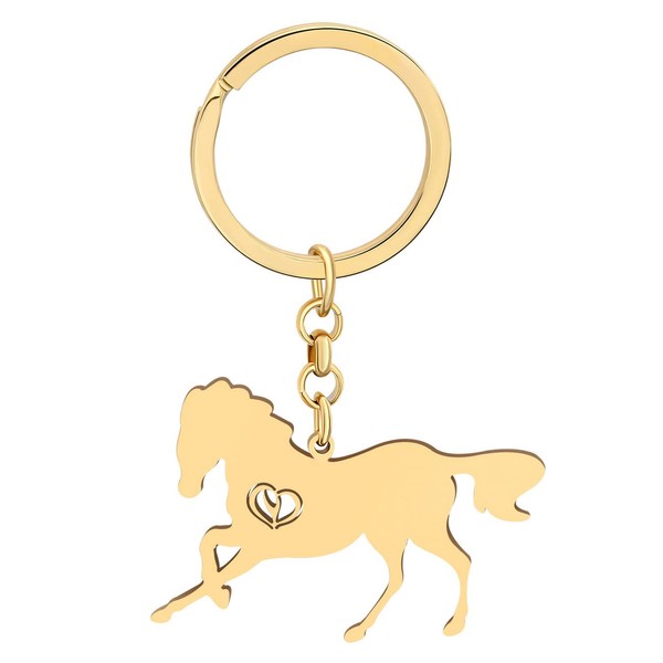 WEVENI Alloy Running Horse Keychain Accessories Enamel Jewelry For Women