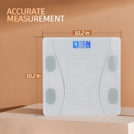 Smart Digital Bathroom Scale for BMI Highly Accurate Body Fat Scale 10 inches US