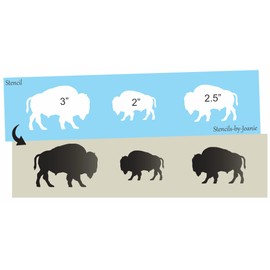 Stencils by Joanie Buffalo Border Western (3) Prairie Bison Southwest Shapes DIY Signs 3"x12" Reusable 7 mil Mylar