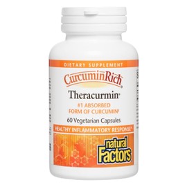 Natural Factors CurcuminRich Theracurmin - Antioxidant Support Supplement with Curcumin - Dietary Supplement Aids Muscle & - 60 Vegetarian Capsules (6