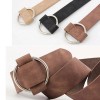 Boutique NEW Soft Faux Vegan Suede Leather Belt Round Silver