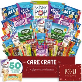 Valentine's Day Women’s Sweet Snack Box ( 50 Piece Variety Lady Gift Basket Care Package ) Cookies, Gummies, Popcorn, Granolas Bar Variety Pack - The Care Crate Co.
