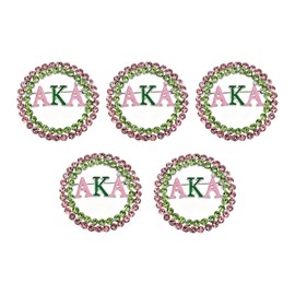 5 Pcs Paraphernalia Sorority Gifts Brooch Pin Rhinestone Greek Sorority Brooch Pin Pink Green Crystal Lapel Pin for Sisters Ladies Graduation (5pcs)