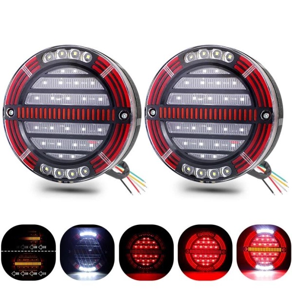 Unbranded 2x 5.5'' Round LED Truck Trailer Brake Stop Tail