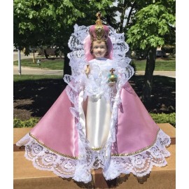 Infant of Prague Vestment Gown PINK for 12" IOP Statue Dress Baby Jesus prag