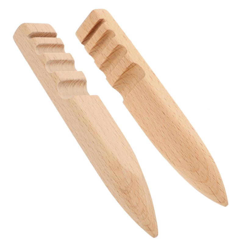 Ciieeo 2sets Leather Edge Burnisher Tool Beech Craft Polisher for