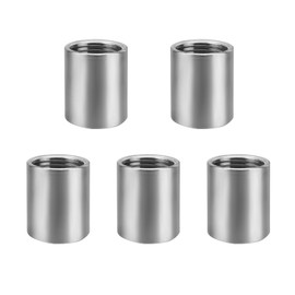 JANDH Stainless Steel Straight Connector, Pack of 5, 1/2 Inch Female Pipe Fittings, Straight Thread Connection, Rustproof and Durable, Suitable for Pipe Fittings