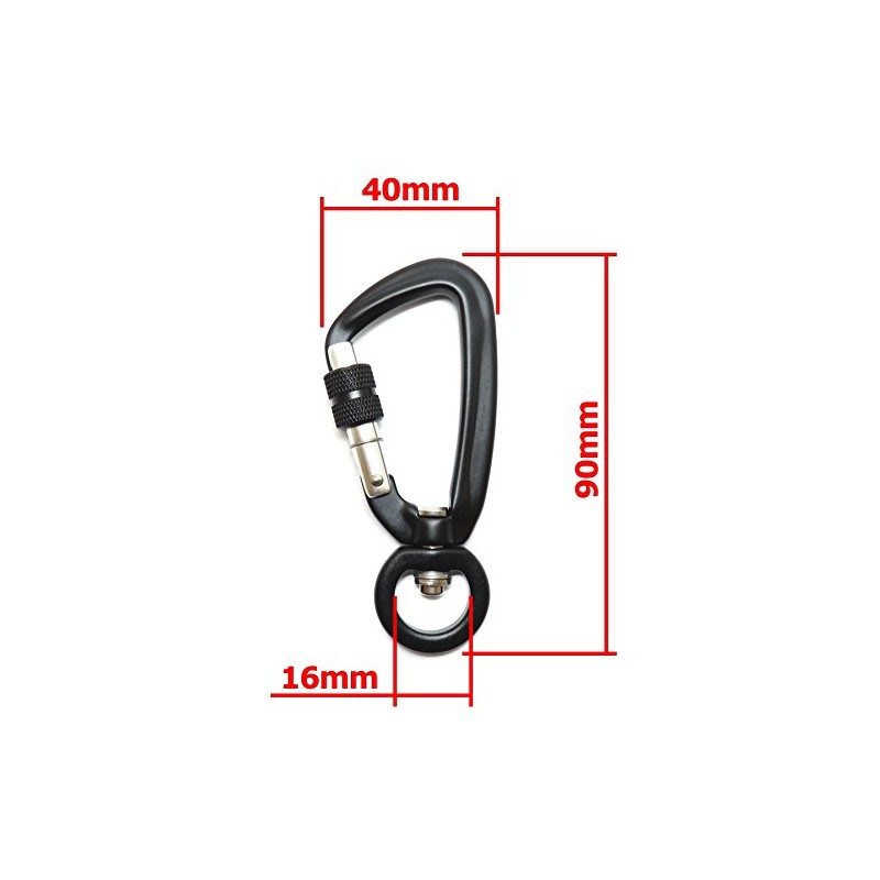 FregocS Carabiner with Swivel Screw Lock Convenient Set of 2,
