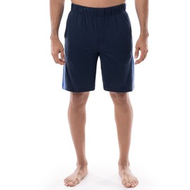 IZOD Men's Cotton Polyester Jersey Sueded Jam Sleep Lounge Short, Navy/Blue, Large