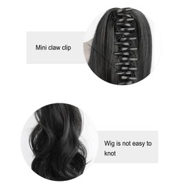 Extensión de Cabello Cola de Caballo Mujer Ondulado Rizado Cola de Caballo Cola de Caballo Clip de Garra Sintética Cola de Caballo Peluca Garra Cola de Caballo Ondulada Clip Cola de Caballo Cola de