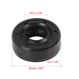 X AUTOHAUX TC Shaft Seal Seal Rubber Double Lip 10 mm x 22 mm x 7 mm for Motorcycle Crankshafts and Hydraulic Pumps