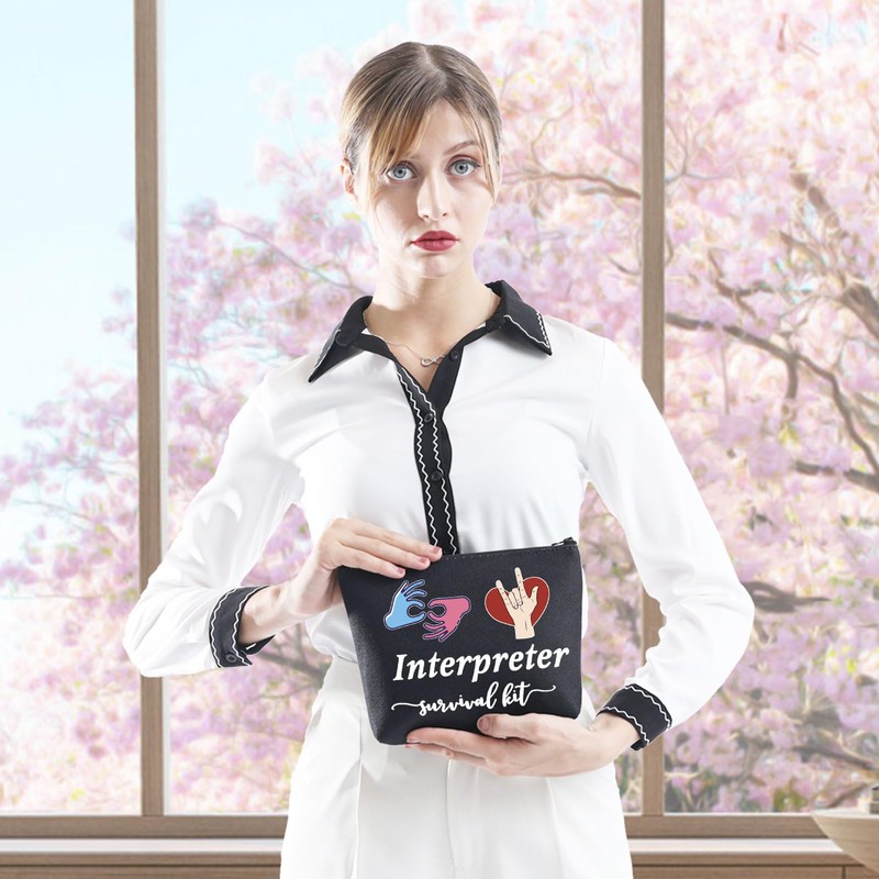 Interpreter Zipper Pouch Interpreter Survival Kit Gift Makeup Bag for
