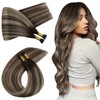 Ugeat I Tip Hair Extensions Human Hair Balayage Dark Brown