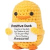 Inspirational Positive Crochet Duck Emotional Support Plush Doll with Free