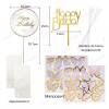 Feawiai 22pzs Decoración Pastel De Mariposa Letrero Feliz Cumpleaño
